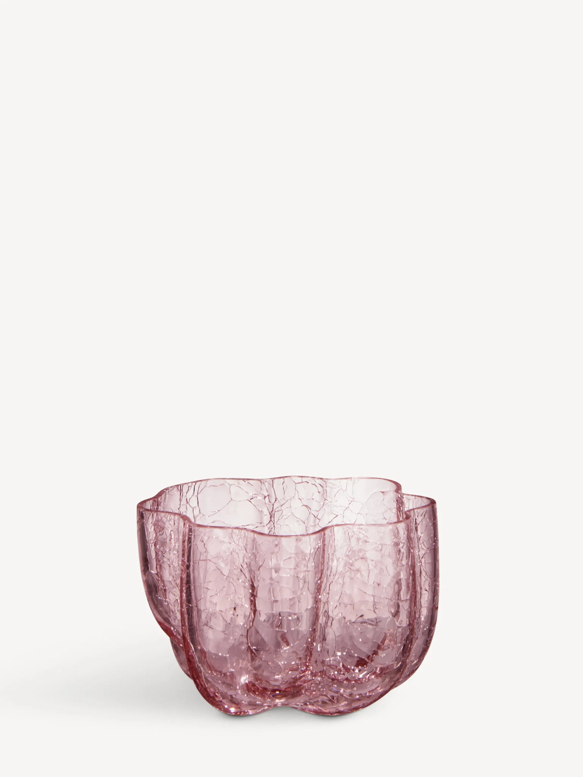 Crackle ljuslykta rosa 58mm