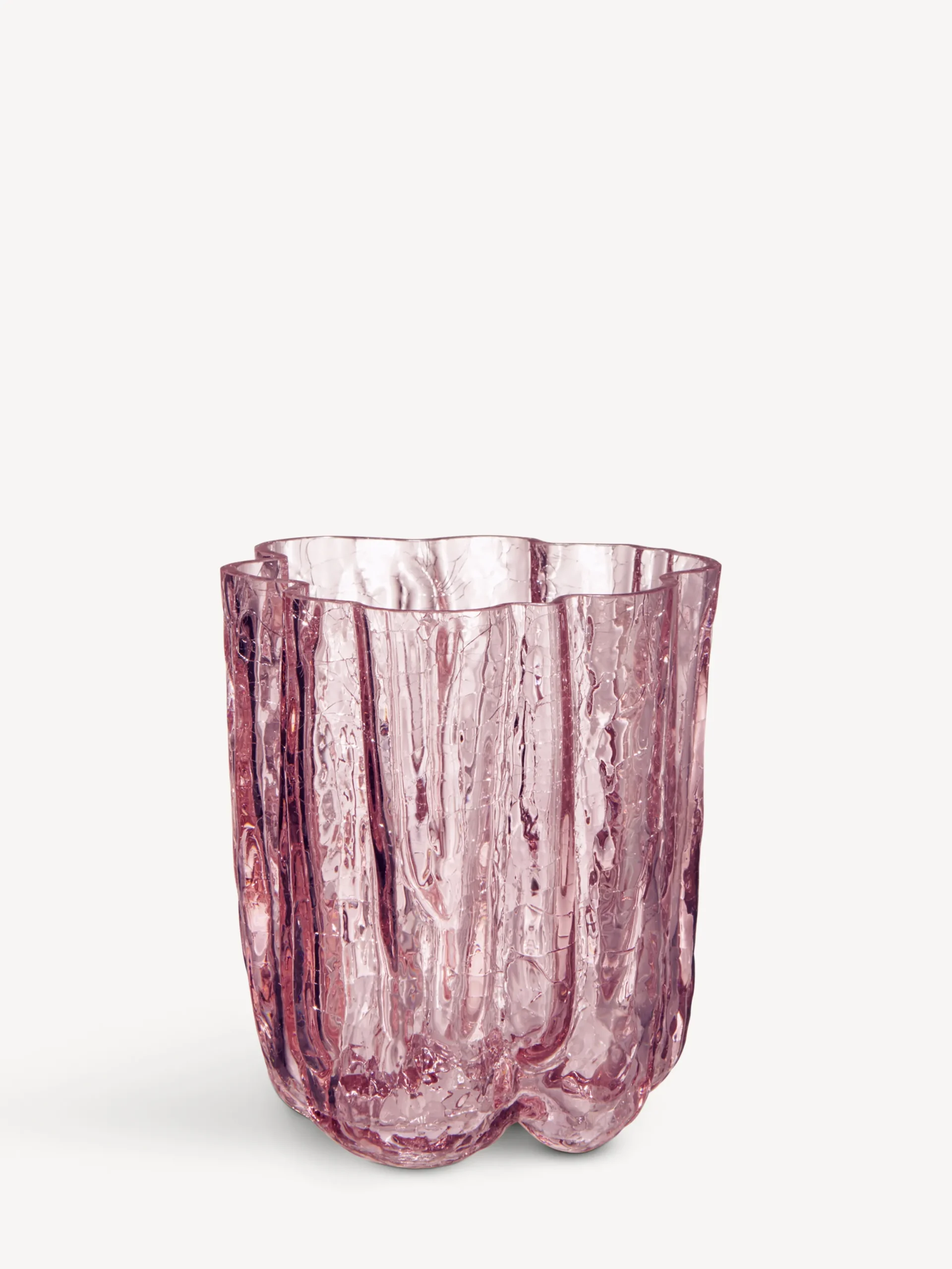 Crackle vas rosa 121mm