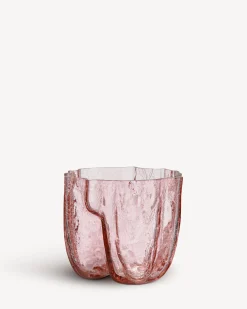 Crackle vas rosa 175mm