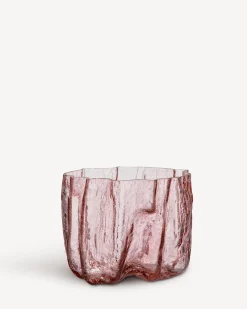 Crackle vas rosa 175mm