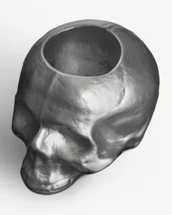 Still life skull ljuslykta silver 85mm